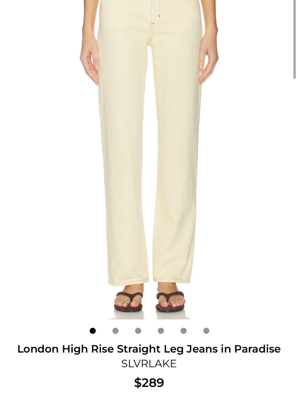 SLVRLAKE Straight Leg High-Rise Jeans in Cream